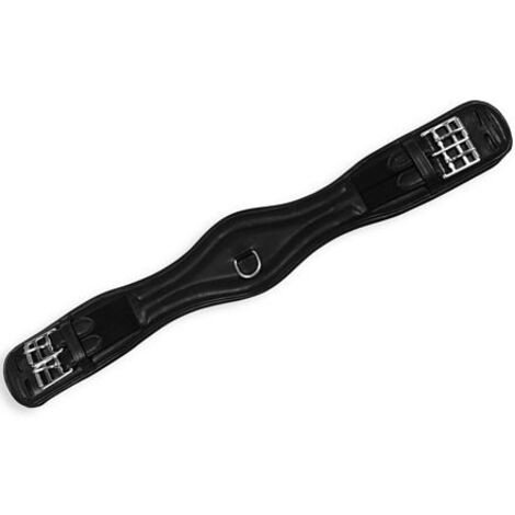 70 cm, Nero: Sottopancia da dressage in pelle con fibbie in acciaio inox