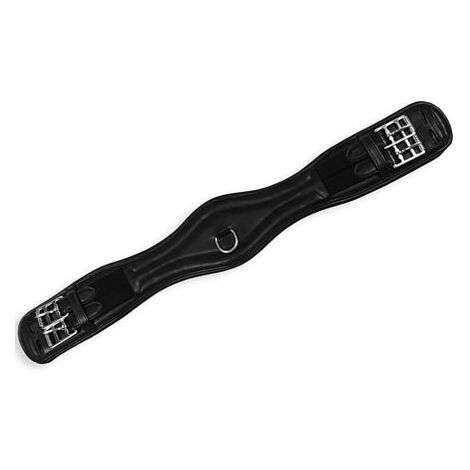 70 cm, Nero: Sottopancia da dressage in pelle con fibbie in acciaio inox