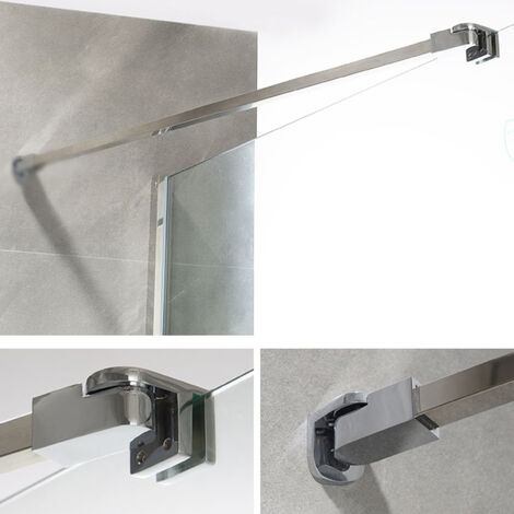 70 cm Stabilisationsstange für Duschwände Duschkabinen aus Edelstahl Eckig Chrom Optik