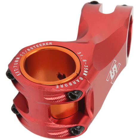 70 mm ultraleichter Fahrradvorbau -17° für 35 mm und 31,8 mm Lenker, kompatibel mit Rennrädern und Mountainbikes, Rot