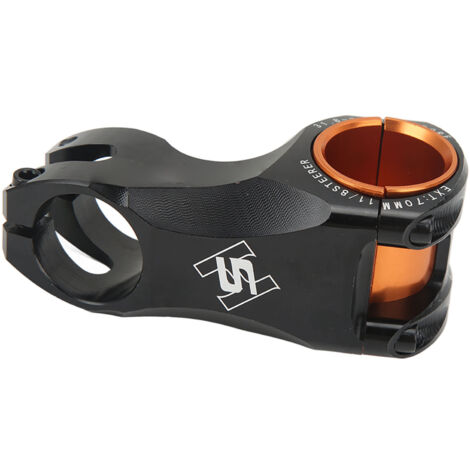 70 mm ultraleichter Fahrradvorbau -17° für 35 mm und 31,8 mm Lenker, kompatibel mit Rennrädern und Mountainbikes, Schwarz