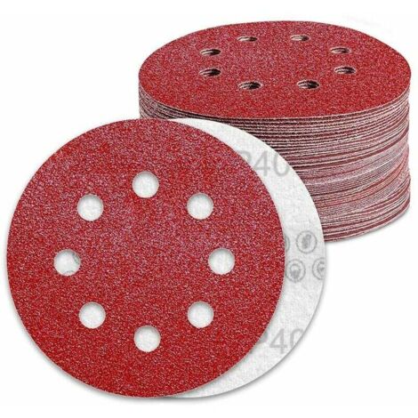 70 Pieces 125mm Sanding Discs 40 Grit Sandpaper 8 Holes Sanding Disc for Random Orbital Sander