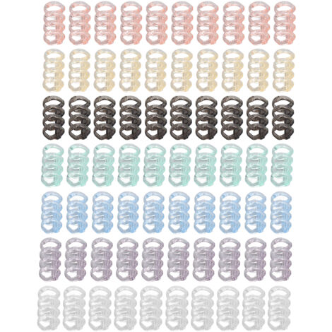 70 Pièces Anneaux à Relier Plastique 4 Troux, Diamètre Intérieur 12mm, Anneaux Feuilles Mobiles Multi-Couleurs