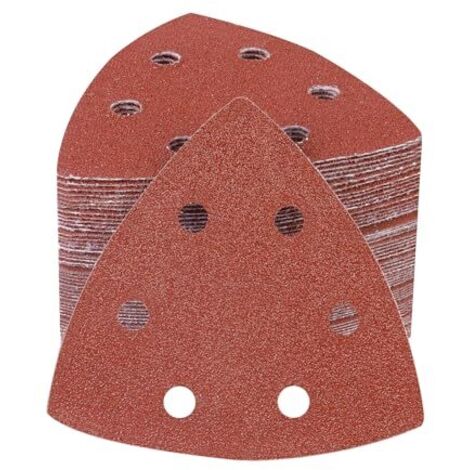 70 Pièces Delta-Triangles Ponçage Papier Abrasif Pour Ponceuse 93 x mm Triangulaire 40 Grain Disques Abrasifs pour Ponceuses - 6 Trous