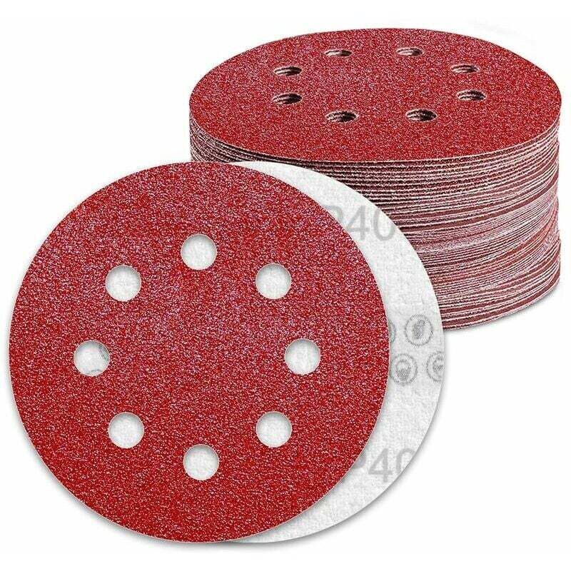 70 Pièces Disques Abrasifs 125mm Grain 40 Papier Poncer 8 Trous Disque Poncage pour Ponceuse Excentrique