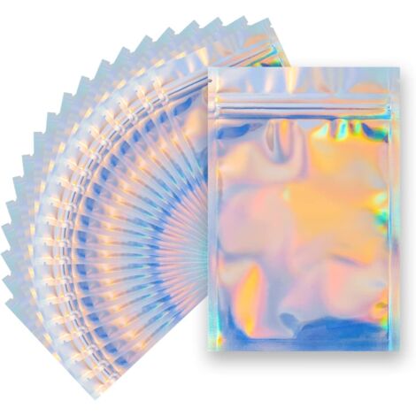 70 sachets refermables en aluminium 10x18 cm, sacs sous vide anti-odeur pour conservation, emballage alimentaire plat transparent
