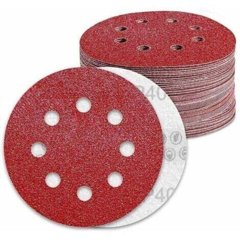 70 Stück Schleifscheiben 125mm Korn 40 Schleifpapier 8 Löcher Schleifteller für Exzenterschleifer