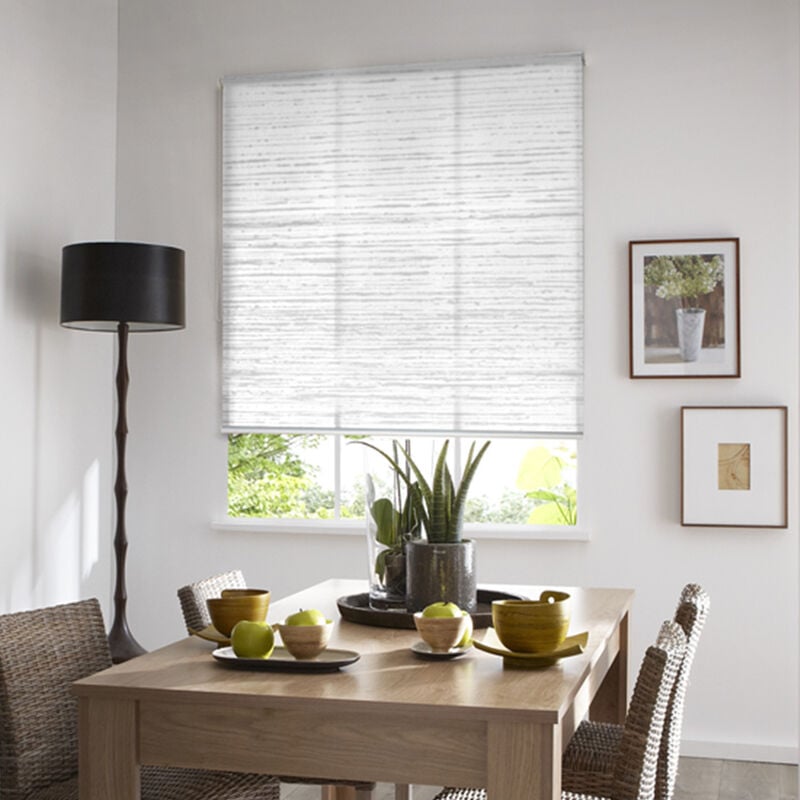 Madecostore - Store enrouleur tamisant effet wood - gamme Must - Blanc - L64 x H190cm