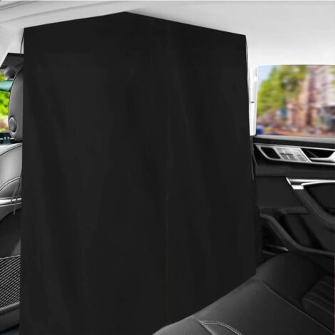 70 x 80cm, (pongé double couche double rangée) rideaux de séparation de voiture, rideaux de séparation de pare-soleil de voiture, rideaux de séparation avant et arrière de voiture pour la protection d