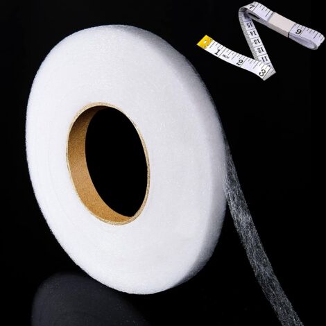 70 Yards Bande d'Ourlet à Repasser Rouleau de Ruban à Ourlet sans Couture en Tissu Web Extra Large Ruban à Repasser avec Ruban à Mesurer pour Jeans Rideaux Pantalons (10 mm de Large)