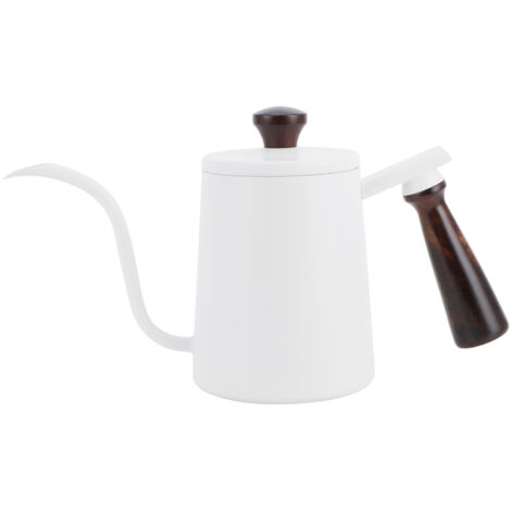 700-ml-Filterkaffeekessel aus Edelstahl 304 mit langem Ausguss und Holzgriff für präzises Brühen.