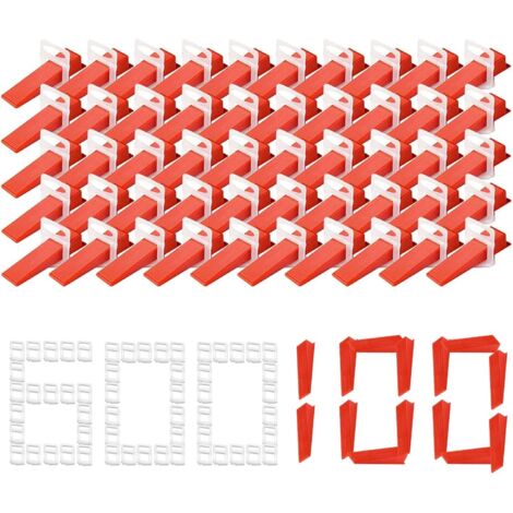 700 Pièces Kit Nivellement Carrelage, 600 Pinces 2mm, 100 Cales Réutilisables Pour Mur Et Sol