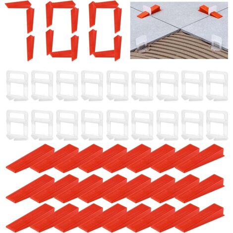 700 Pièces Système De Nivellement, 600 Entretoises 1,5 Mm, 100 Cales Pour Carrelage Mur Et Sol
