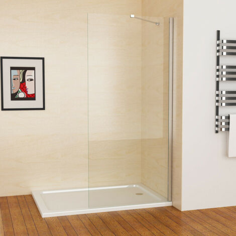 700 x 1830 mm Walk in Shower Screen Bath Panel 6mm Easy Clean Nano Glass Frameless - No Tray