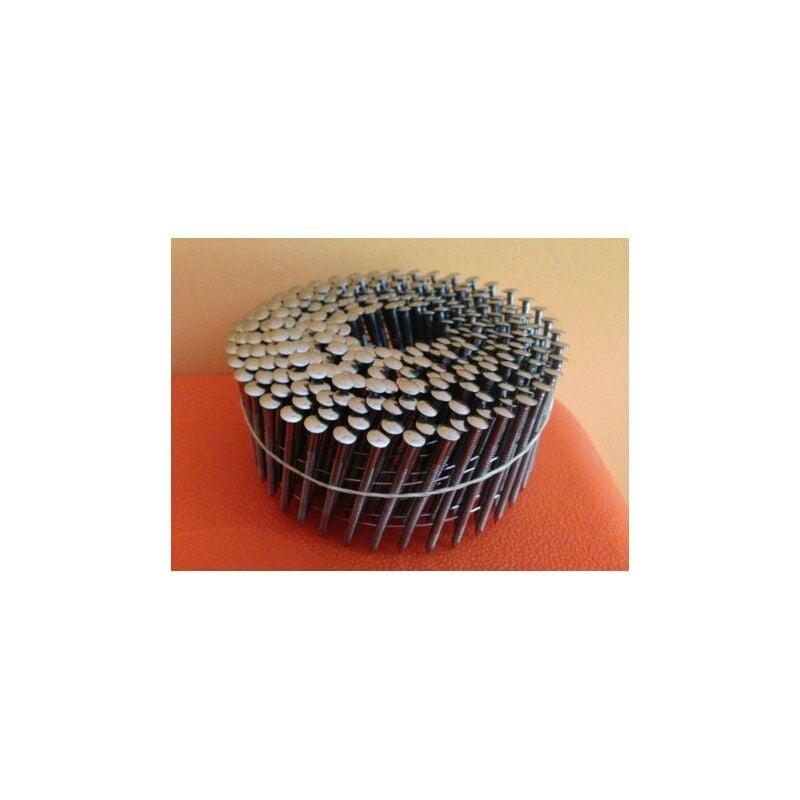 Aboutils - 7000 clous rouleaux plats 15/16° 2.3 x 45 Annelées Inox A4 Bombée liaison fil