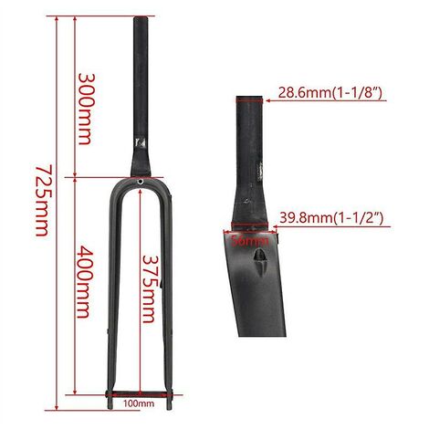 700c Rennrad-Vordergabel, Vollcarbon, konische Form, spinale zylindrische Scheibenbremse, 700cx 45 mm