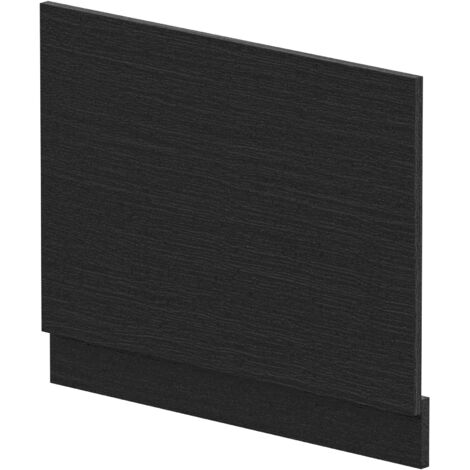 700mm Bath MFC End Panel & Plinth - Woodgrain Charcoal Black