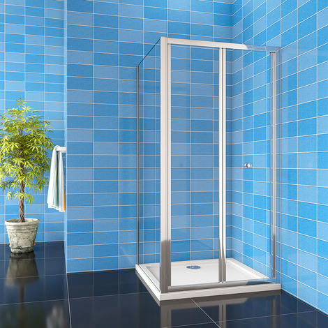main image of "700/760/800/860/900/1000mm Framed Bifold Shower Door Enclosure with Tray Waste"
