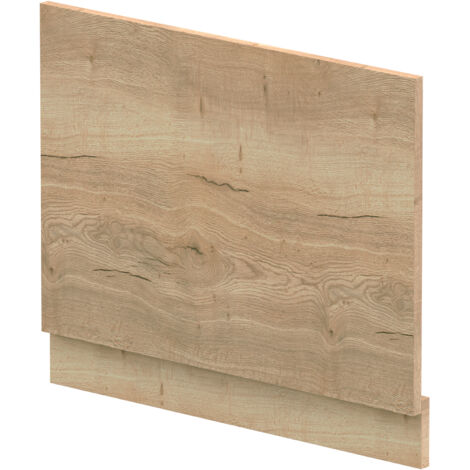 700mm Edge/Power Straight End Bath Panel & Plinth - Textured Woodgrain Autumn Oak