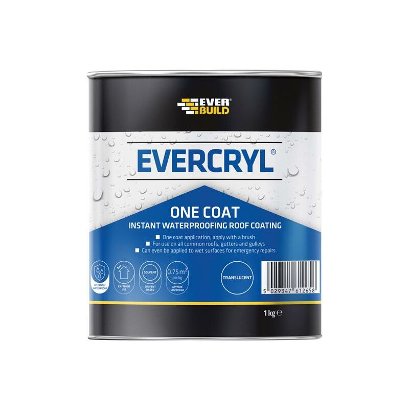 Everbuild EVCCL01 EVERCRYL One Coat Clear 1kg EVBEVCCL01