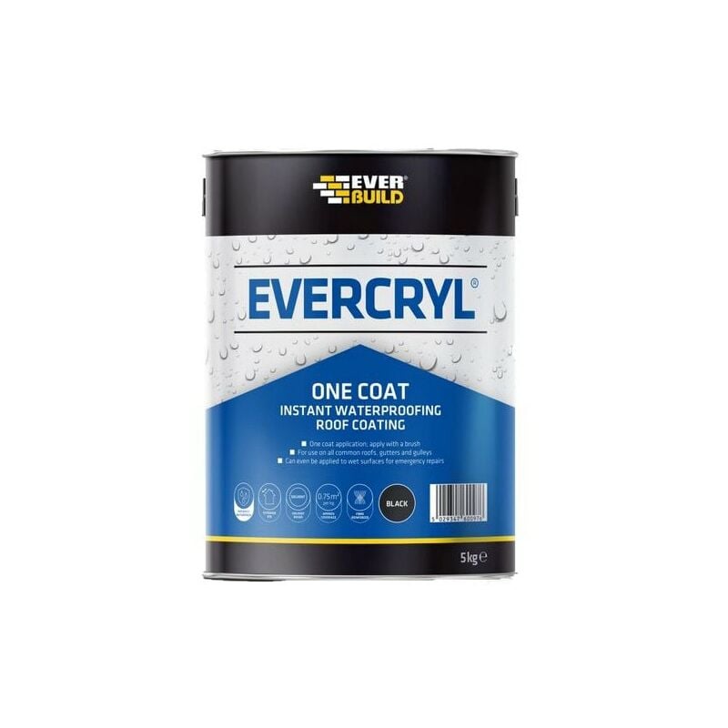 Evercryl One Coat White Paint - 5KG - White - Everbuild
