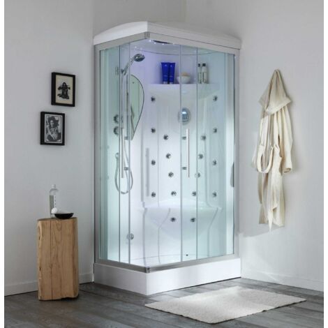700X1100 Mm Komplettdusche, Rechte Version, Mit Hydromassage Iride