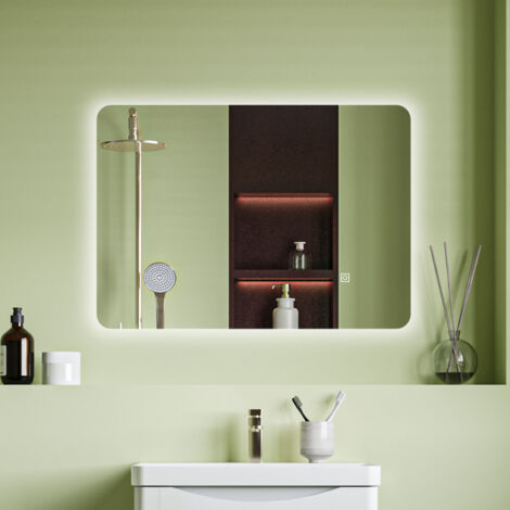 700x500mm Backit LED Bathroom Mirror Anti Fog 3 Colour Brightness Adjustable Memory Function Wall/Touch Control Vertical Horizontal