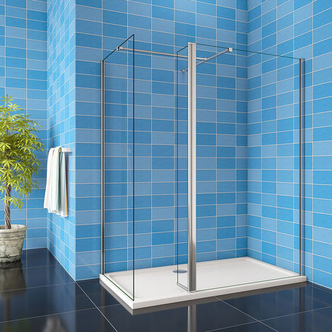 700/760/800mm 1900H Walkin Shower Enclosure Wet Room EasyClean Glass with Flipper Panel & TRAY