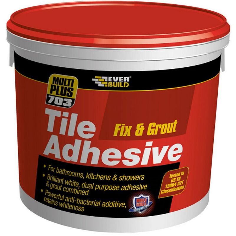 703 Fix and Grout Tile Adhesive Grout Mould Resistant Brilliant White - Everbuild