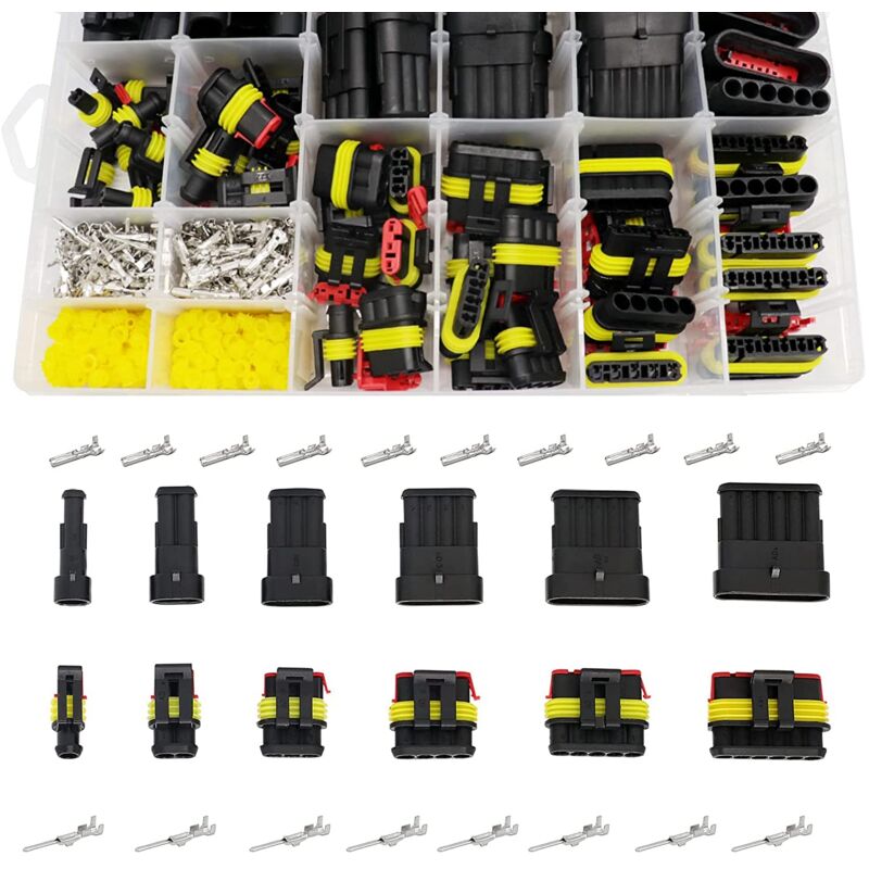 708 Pièces Connecteurs Étanches, Kit de Terminals Électriques pour Voiture, Scooter et Camion