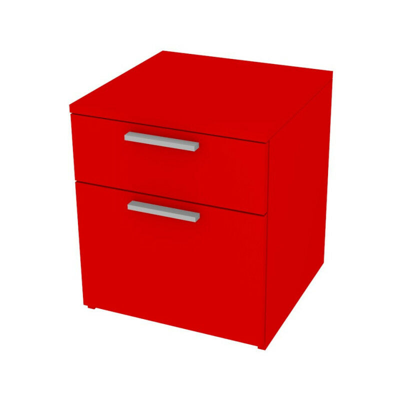 709CZ - Commode chambre-bureau l 45 et 2 tiroirs h.16,h. 32 avec glissières à fermeture lente 45X45X51.8 (LxPxH) - Rouge