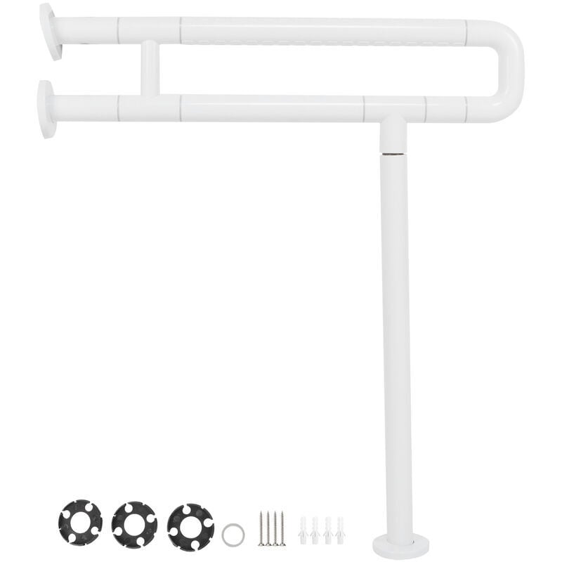 70cm Barre d'appui pliable pour toilettes, barre dappui wc handicapé, Barre D'appui De Sécurité Pliante, Acier inoxydable, Pour âgées enceintes Debuns