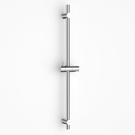 70cm Barre de Douche en Acier Inoxydable, Barre de Douche avec Support de Pommeau de Douche Réglable à 360° et Fixations Murales Variables pour S'adapter aux Trous de Perçage Existants, Chromé