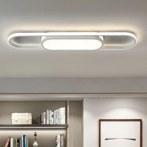 70cm Linear LED Flush Mount Ceiling Lamp, White Ultra-Thin Ceiling Light for Bedroom, Kitchen & Hallway