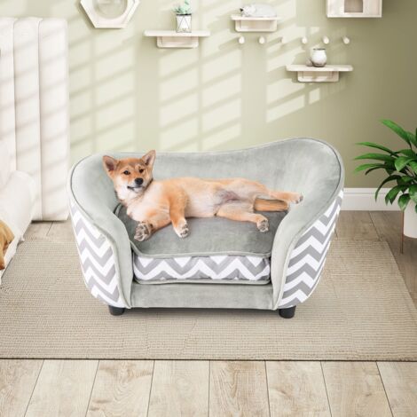 70CM Lit Douillet pour Chiens et Chats de Petite Taille Canapé pour Animaux avec Coussin Doux Rempli Housse Amovible Capacité de Charge 50KG