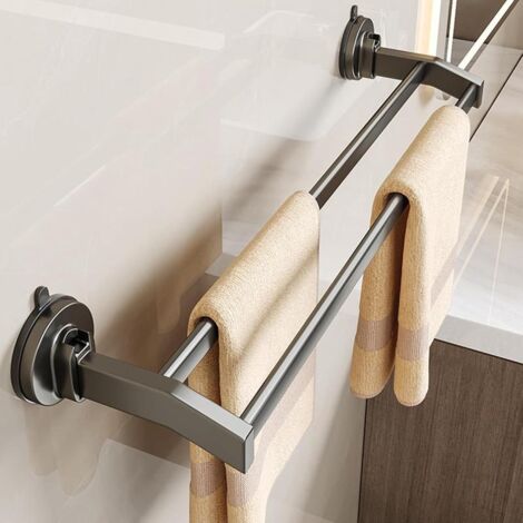 70cm Suction Cup Towel Rail, Aluminum Wall Bar, Removable, No Drilling Required, Bathroom and Kitchen