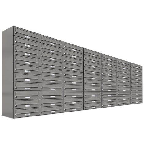 70er Premium Briefkasten Aluminiumgrau RAL Farbe 9007 für Außen Wand Postkasten