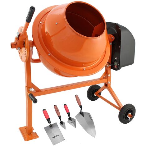 70L Electric Cement Mixer 250W Portable Mortar Concrete Mixing - Orange