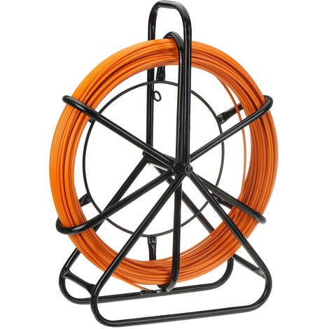 MAEREX 70m 4,5 mm Tire fil Aiguille dévidoir en fibre de verre câble Couleur Orange ZebraA