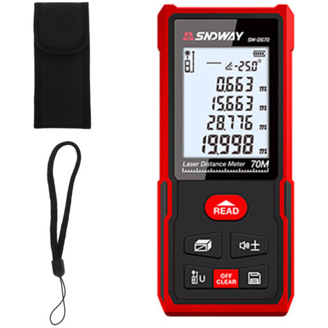 70m Laser Distance Meter - High Precision Measurement, Continuous Mode, Area/Volume Calculation, Angle Measurement, Add/Subtract Function