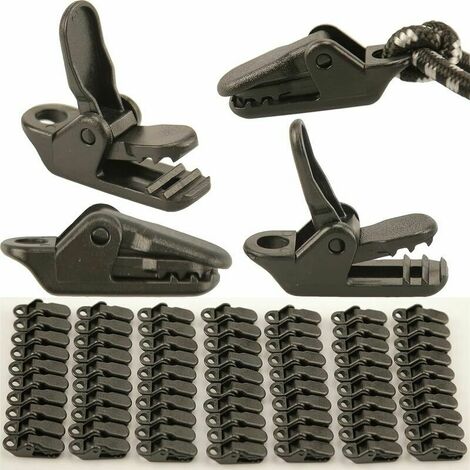 MIMIY 70pcs Clip de Fixation Bache Auvent, Clips de Verrouillage Clips de Bâche Clips Toile de Tente en Linoléum en Plastique pour Bache Auvent, Pinces à Bâche Tarp Clip Tent Clip
