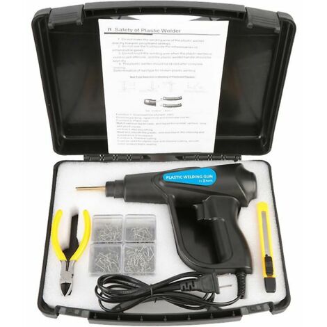 70W Plastic Welding Kit, Auto Bumper Repair Kit, Plastic Repair Tool, Hot Stapler with Pliers