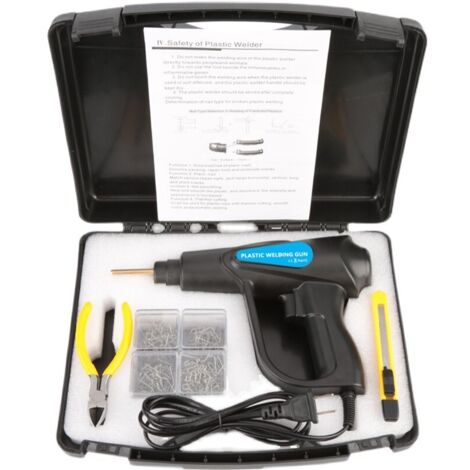 70W Soudage plastique Machine,Kit de Réparation avec 400Pcs 6 Sortes Agrafeuse Chaud,Soudure Plastique,Réparation de Pistolet de Soudeur, Soudeuse pour Réparation de Pare-Chocs de Voiture.