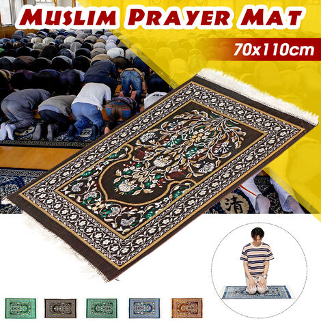 70x110cm tapis de prière musulman tapis de prière tapis Salat Namaz Style arabe islamiquebrun rouge