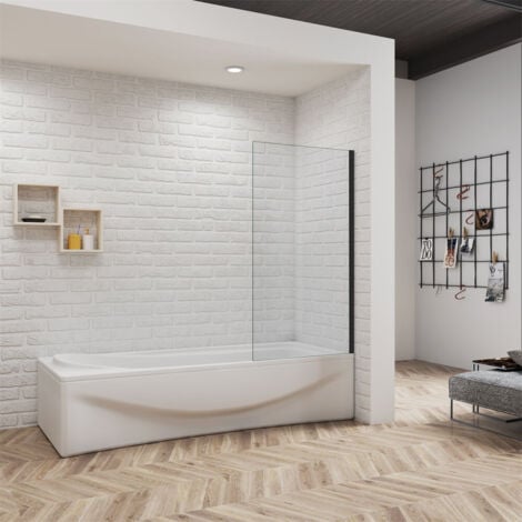 DUSCHPARADIES-DE 80x140cm 6mm ESG NANO Glas Festwand Duschwand Glastrennwand Badewannenaufsatz