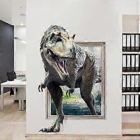 70x50cm Stickers muraux Chambre Adulte - Adhesif Mural Effet 3D  Sticker Mural -Dinosaures- Stickers Muraux Cuisine - Dcoration Murale Trompe l'il Sa