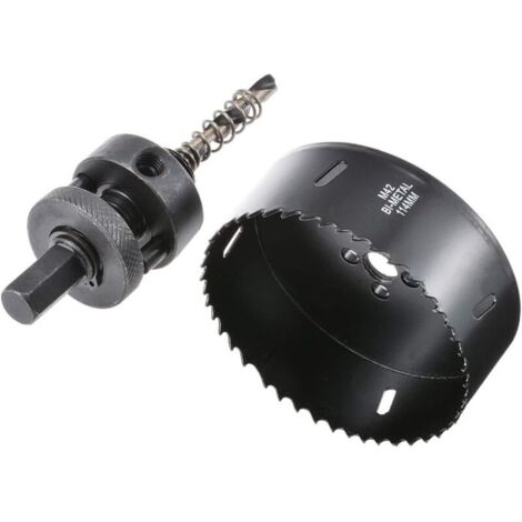 71-mm-Lochsäge – Schwarz, M42 HSS Bi-Metall-Lochschneider aus Schnellarbeitsstahl mit Bohrpositionierstange für Faserplatten, Holz, Kunststoff, Gipskarton und dünnes Metall