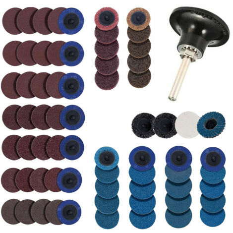 71-teiliges 2-Zoll-Schleifscheiben-Set, Reinigungs- und Konditionierungs-Rolllock-Scheibe, Rost- und Farbentfernung mit 1/4-Zoll-Scheibenhalter für Schleifmaschinen