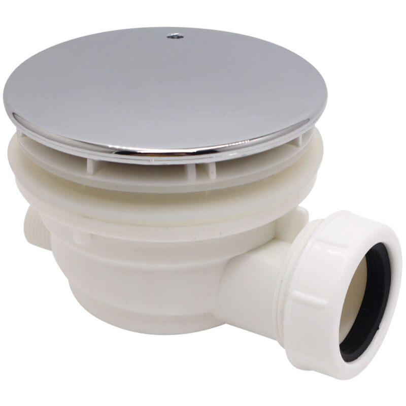Sjqka - 711074 71107401 Scarico a pavimento flessibile in plastica bianca per doccia con copertura cromata in abs per bagno