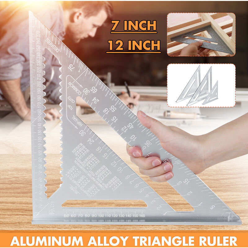 Bares - Règle de triangle d'angle en alliage d'aluminium 7/12'